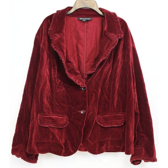 INC Women's Red Velvet Coat sz 3X Gothic Victorian Mansion Cosplay Elegant Party - Picture 1 of 8